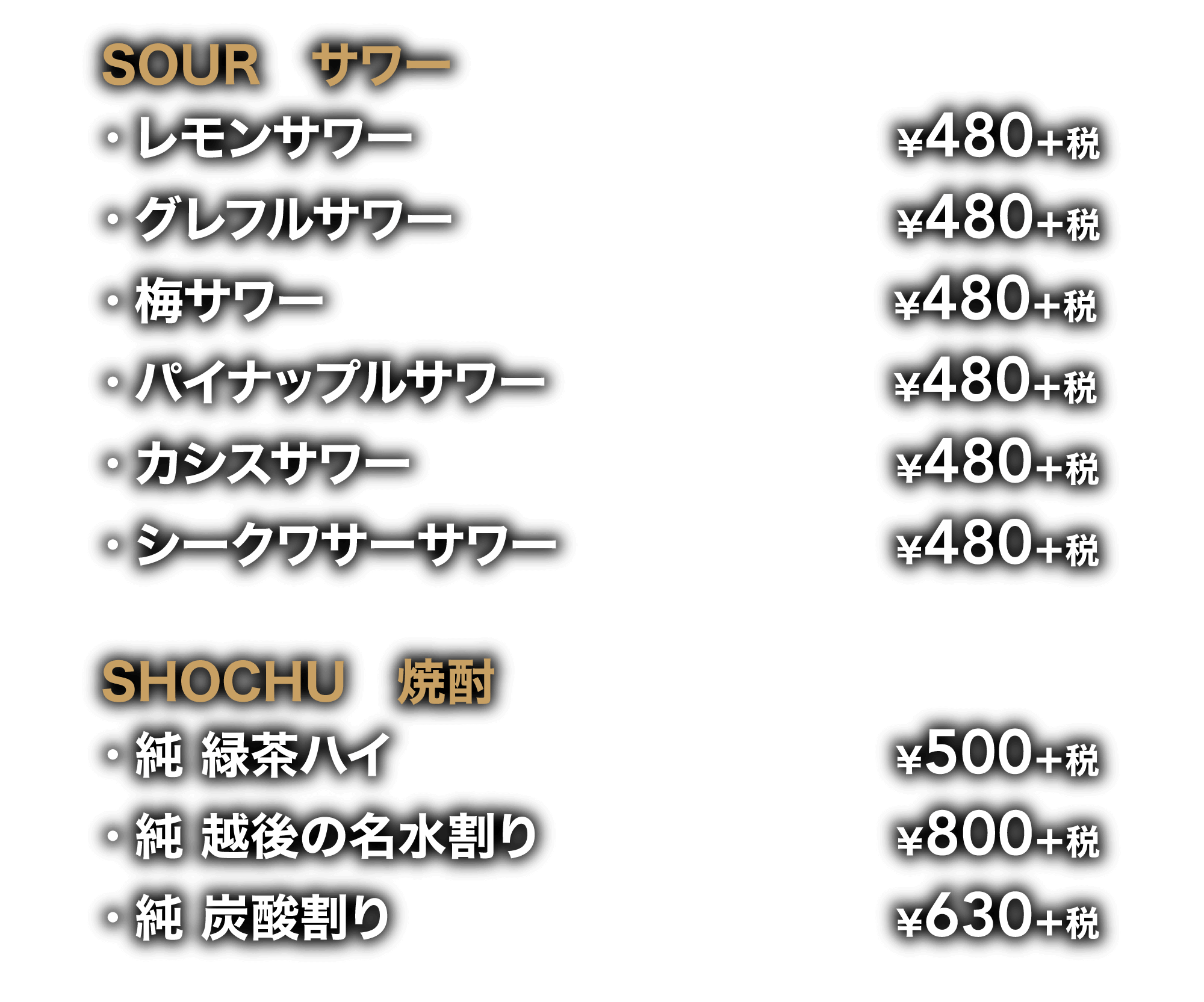 ビトロードリンクメニューサワー・焼酎画像